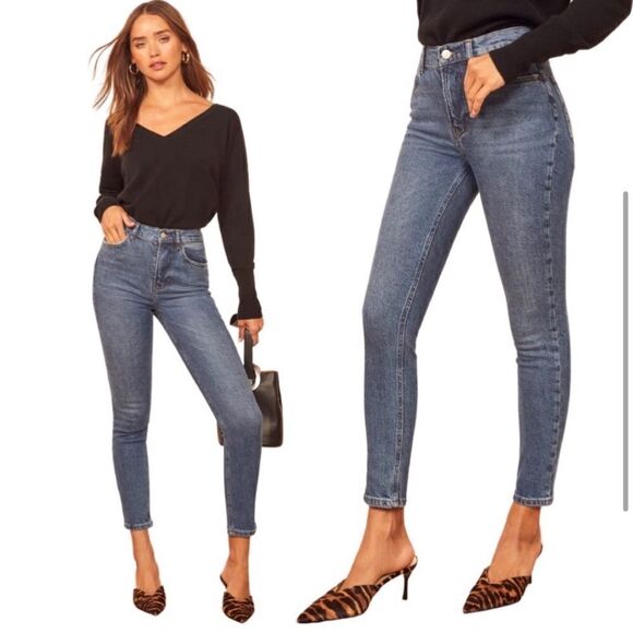 Reformation High Rise Skinny Crop Jean Syracuse Wash - Picture 4 of 13